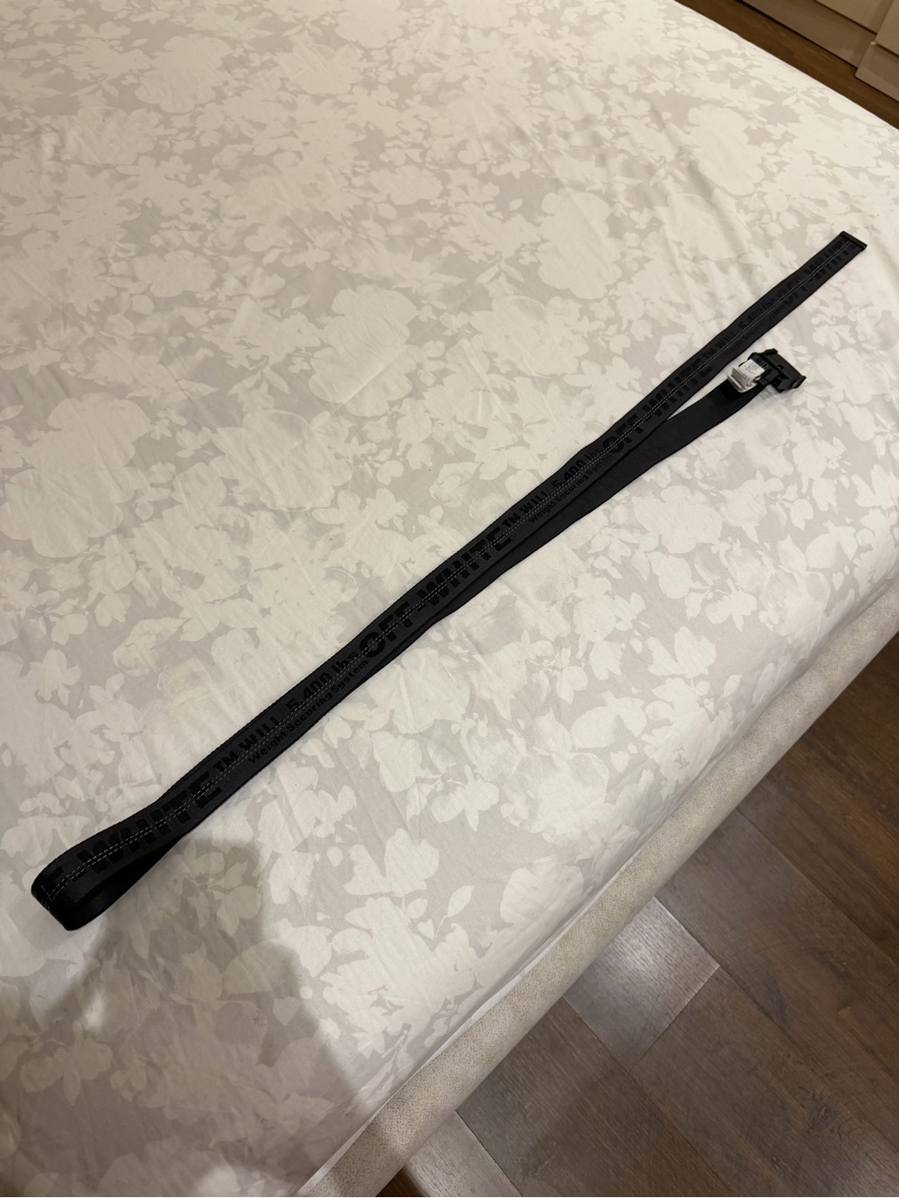 Off-White Black Industrial Web Belt with Matte Buckle - Picture 5 of 6